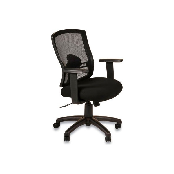Alera Etros Series Mesh Mid-Back Petite Swivel/Tilt Chair, Supports Up To 275 Lbs, Black ET4017B - main